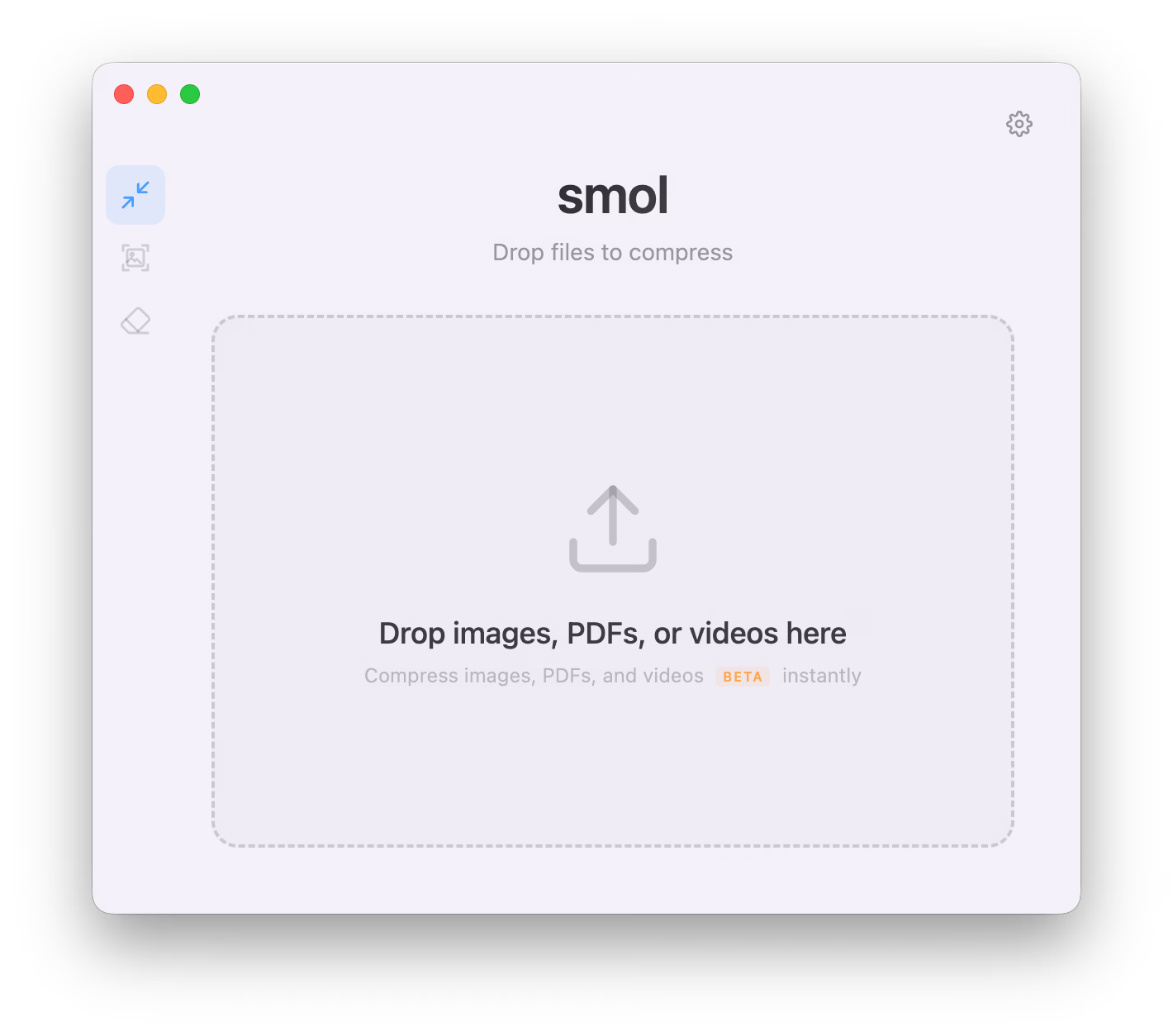 Smol app for compressing and converting files on Mac